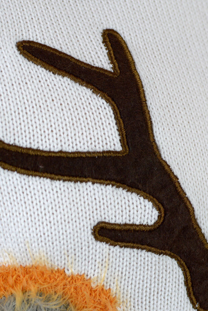 3D Maglione Natalizio Renna da Uomo Bianco