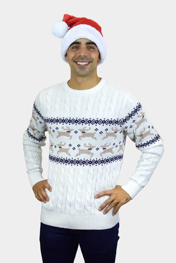 Maglione Natalizio da Uomo Bianco Elegante Alaska