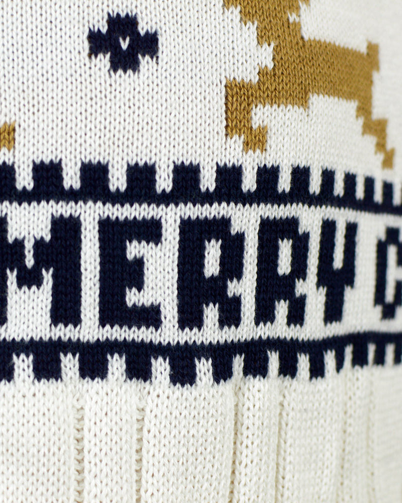 Maglione Natalizio da Uomo in Cotone Biologico Elegante Bianco Renne