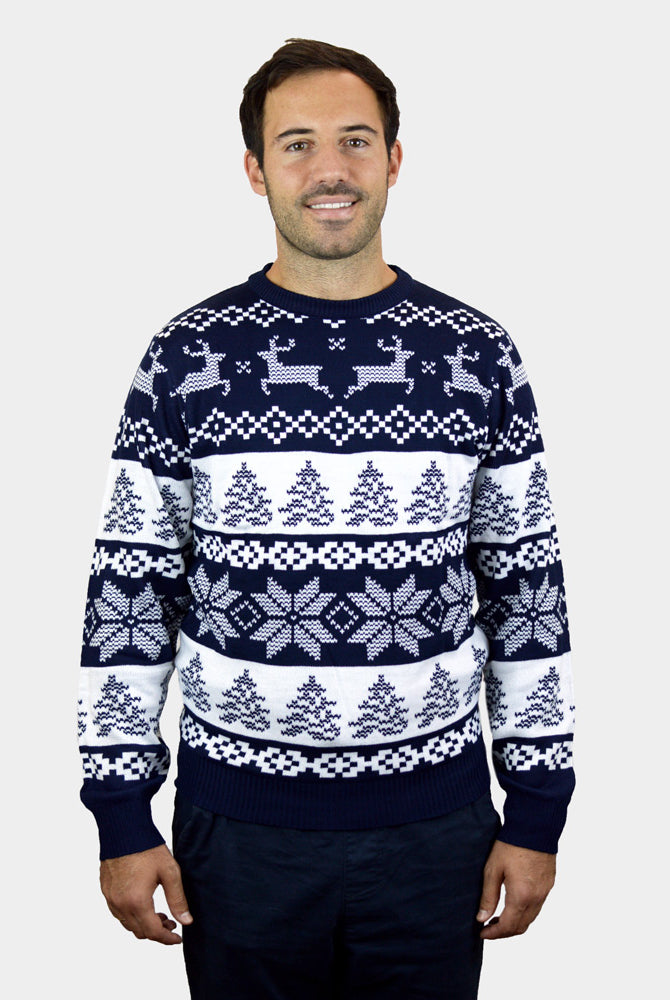 Maglione Natalizio da Uomo Blu Polo Nord