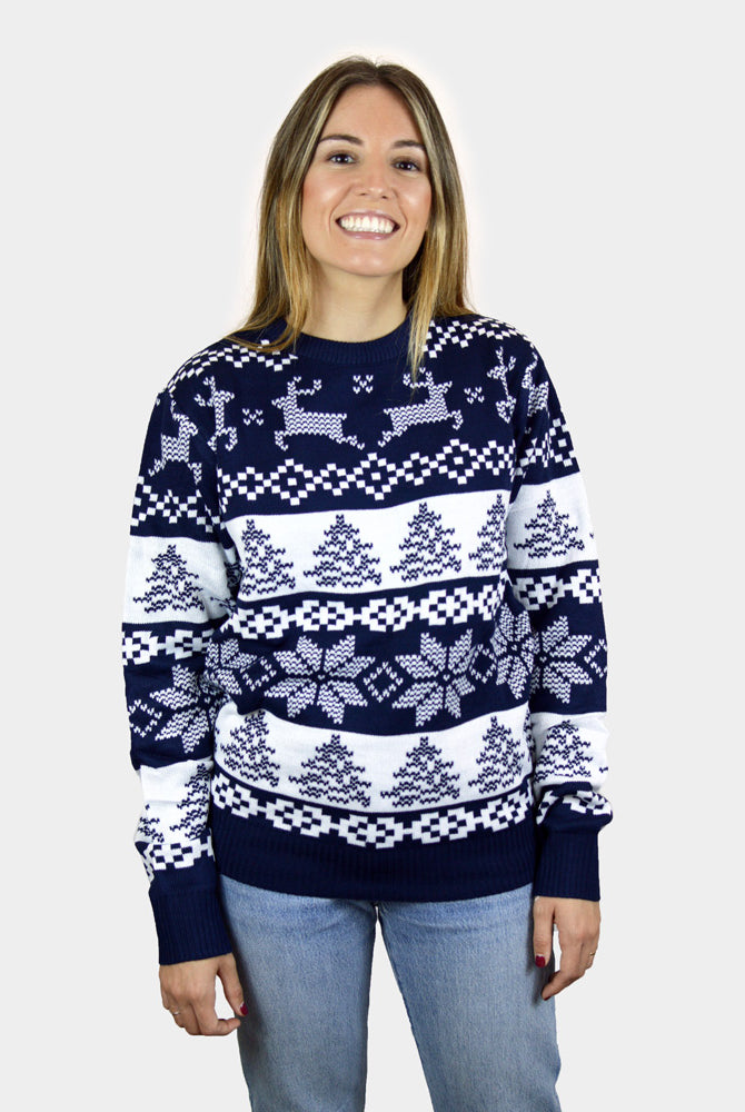 Maglione Natalizio da Uomo e Donna Blu Polo Nord