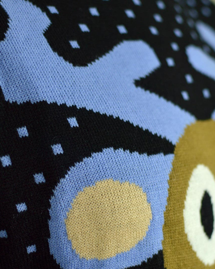 Renna Rudolph Naso Rosso in 3D Maglione Natalizio da Uomo Blu