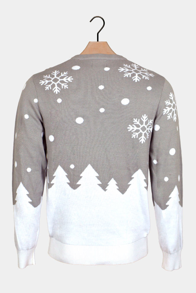Maglione Natalizio Grigio Uomo con Renne Carine