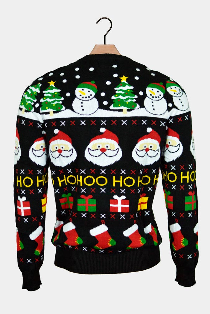 Maglione Natalizio da Uomo Cotone Biologico Natale Babbo Regali Pupazzi di Neve