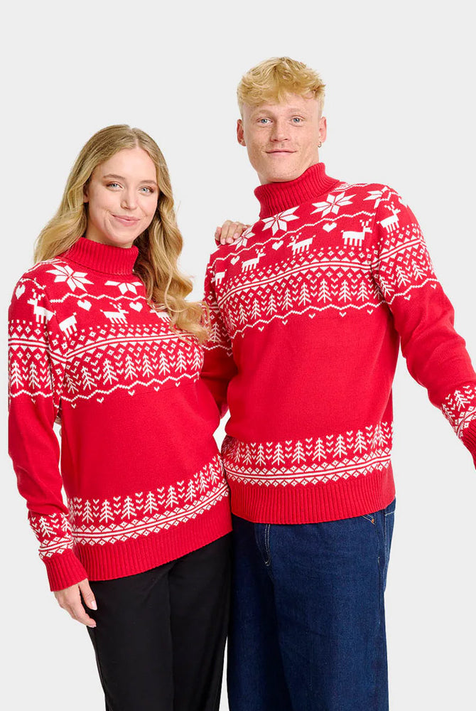 Maglione Natalizio da Uomo in Cotone Biologico a Collo Alto Greenlandish Donna