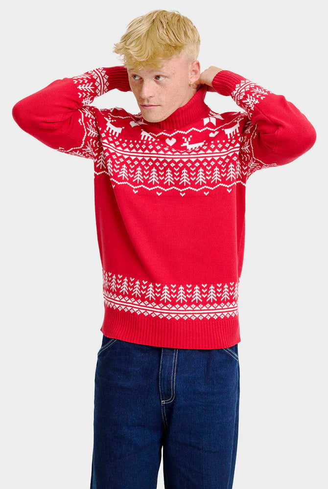 Maglione Natalizio da Uomo Cotone Biologico a Collo Alto Greenlandish