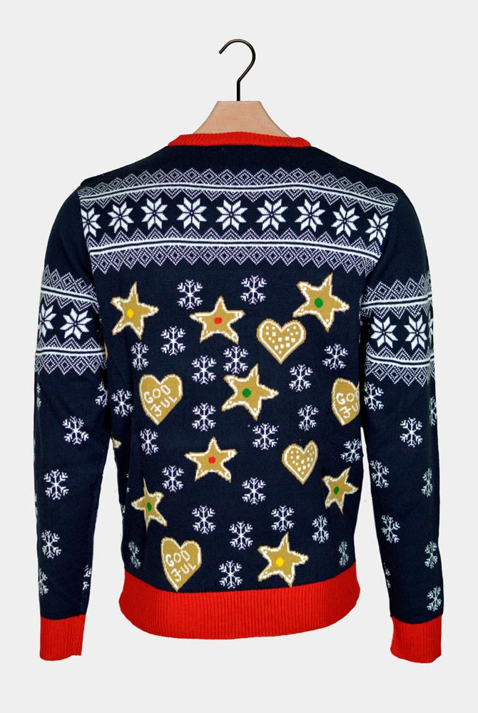 Maglione con Luci LED Natalizio Uomo Casa di Pan di Zenzero
