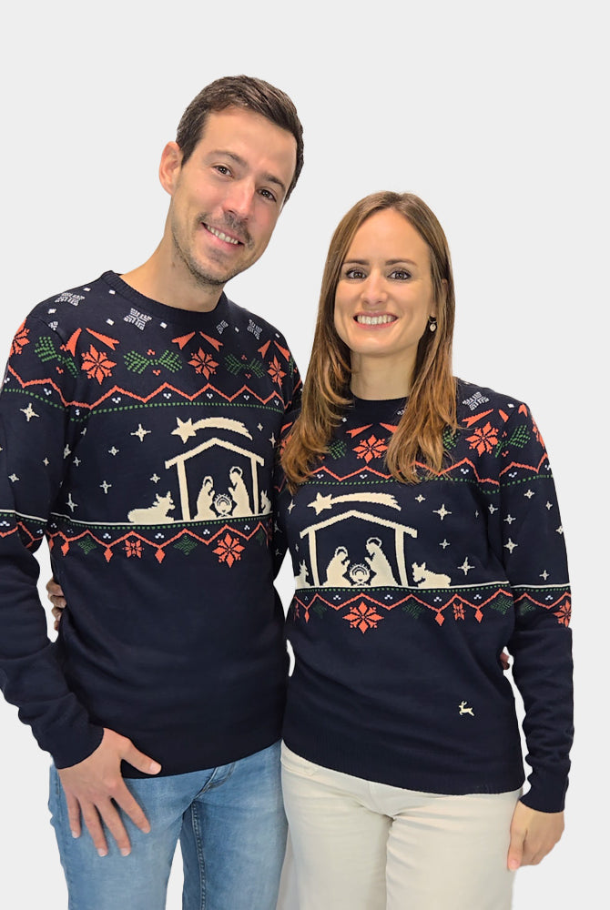 Maglione Natalizio da Uomo Nativity Coppia