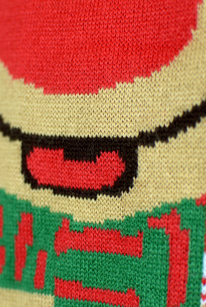 Maglione Natalizio da Uomo con Rosso Renna con Sciarpa