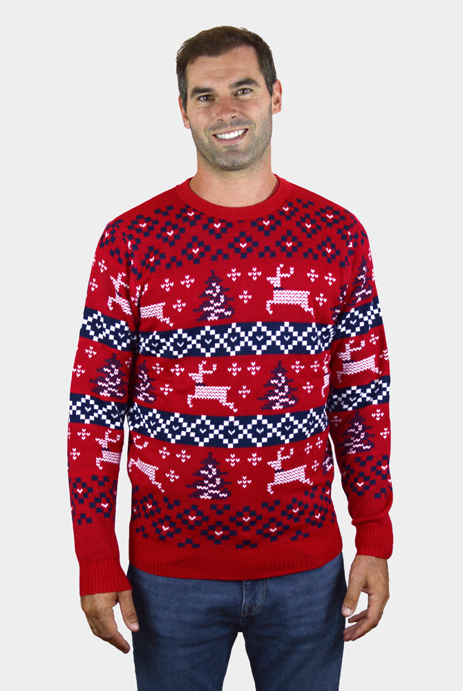 Maglione Natalizio da Uomo Rosso Canada