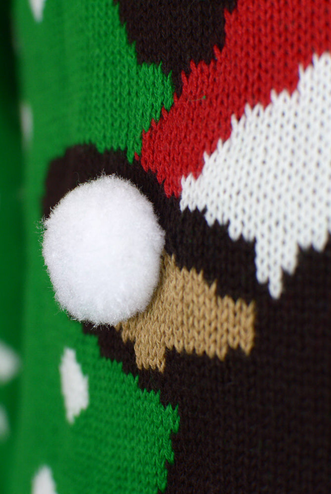 3D Maglione Natalizio da Uomo Cappello Verde Renna