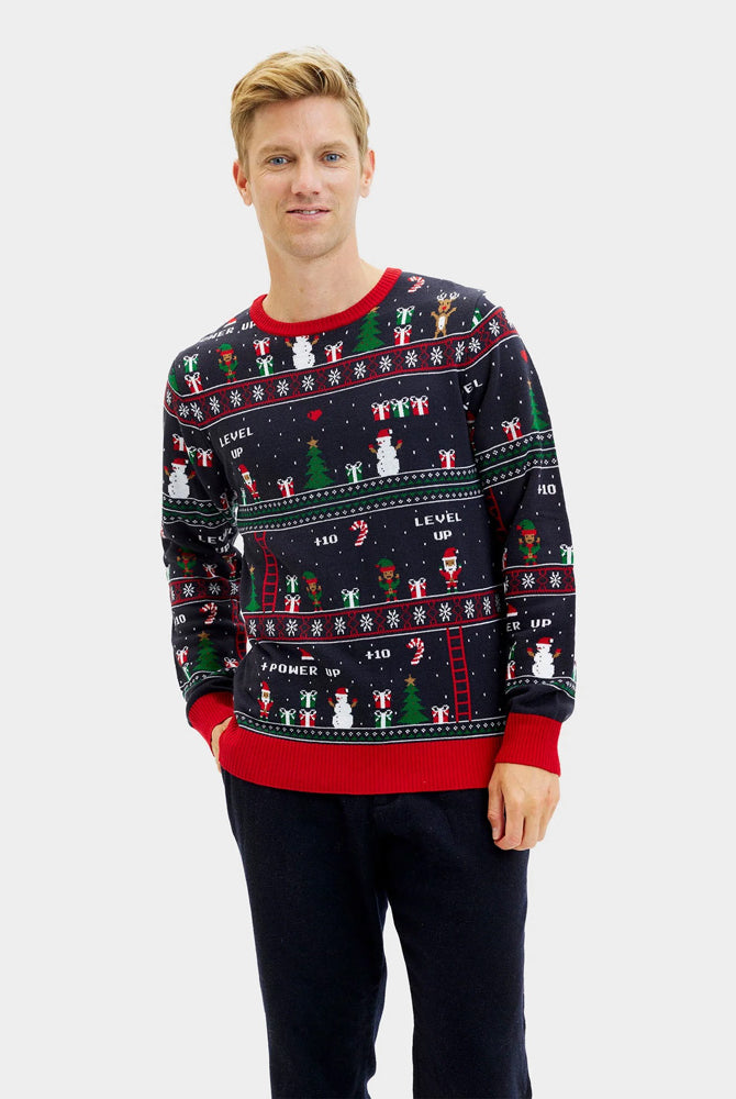 Maglione Natalizio da Uomo Vintage Gaming
