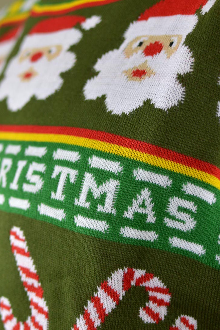 Maglione Natalizio Verde Babbo Natale e Regali