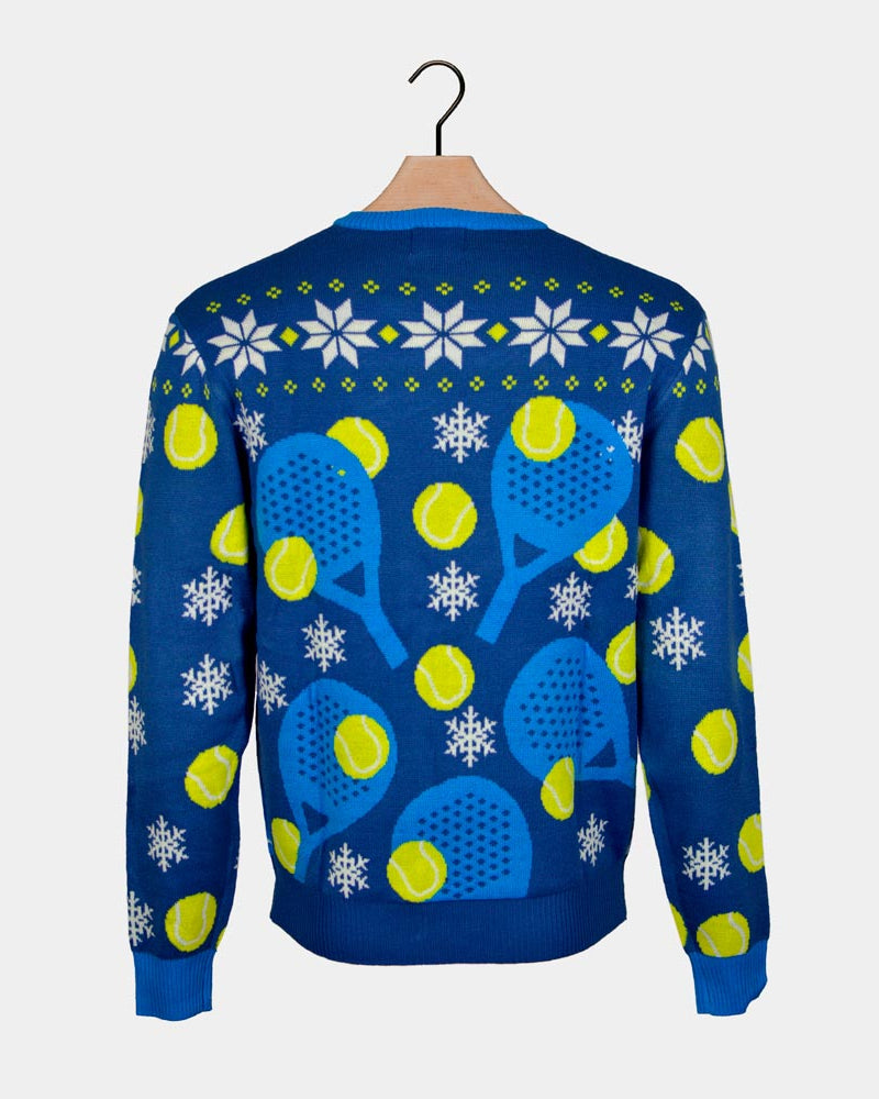 Maglione Natalizio Blu Padel Christmas