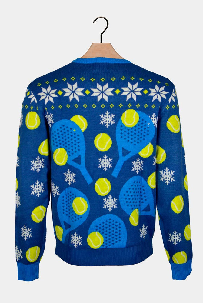 Maglione Natalizio Blu Padel Christmas