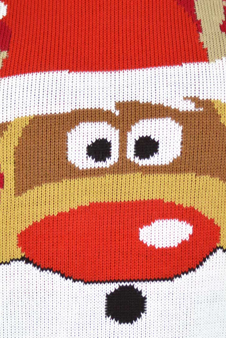 Maglione Natalizio con Renna Rudolph Rosso
