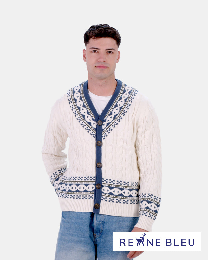 Maglione da Uomo Cardigan in Cotone Biologico Cottage