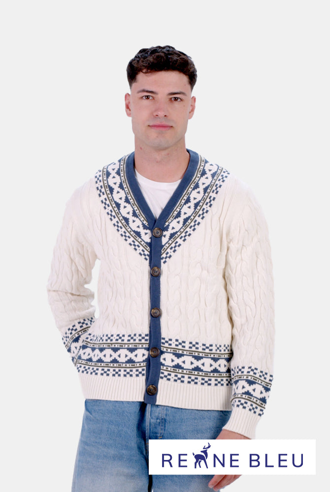 Maglione da Uomo Cardigan in Cotone Biologico Cottage