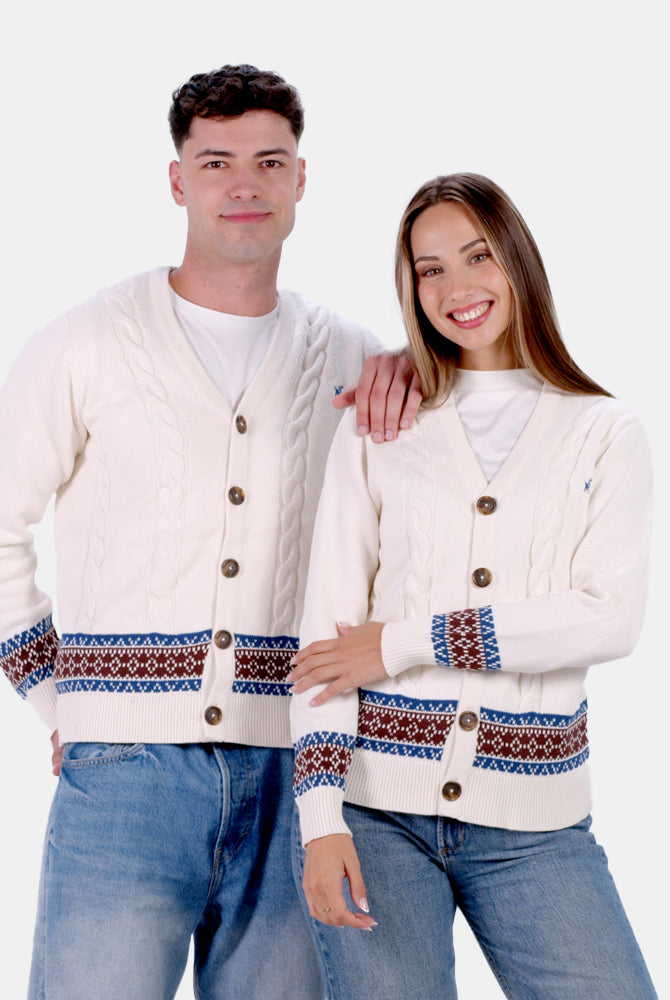 Maglione da Uomo Cardigan in Cotone Biologico Renne Donna
