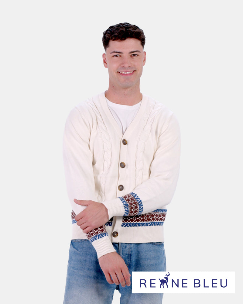 Maglione da Uomo Cardigan in Cotone Biologico Renne