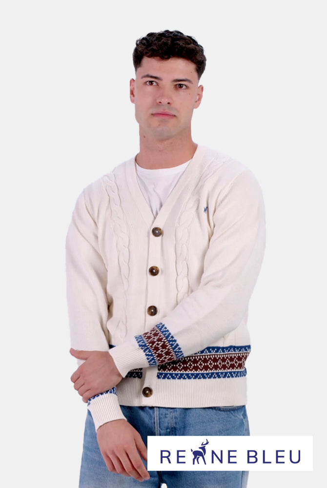 Maglione da Uomo Cardigan in Cotone Biologico Renne