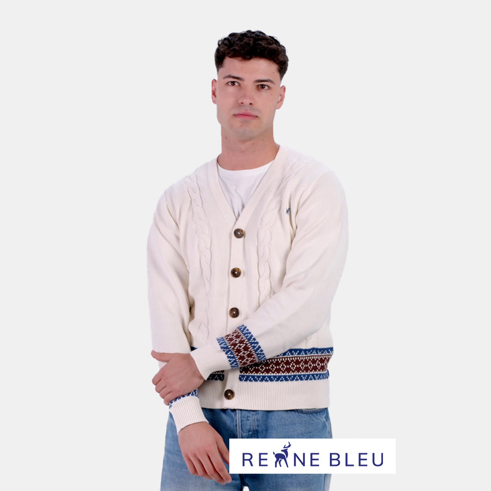Maglione da Uomo Cardigan in Cotone Biologico Renne