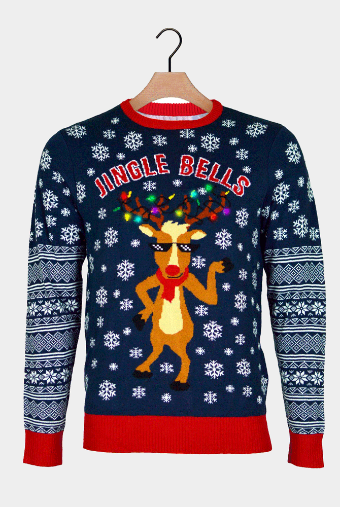 Maglione Natalizio Uomo Luci LED Jingle Bells
