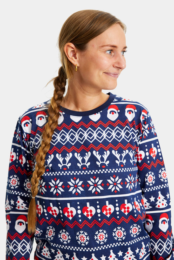 Pigiama Natalizio Babbo Natale Donna Alberi e Cuori