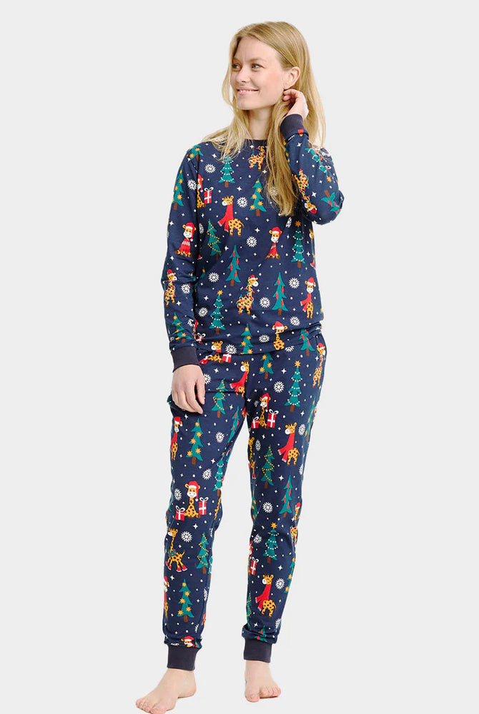 Pigiama Natalizio Donna Unisex Adulti con Giraffe