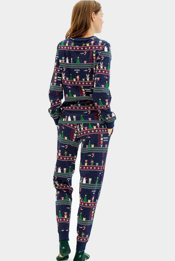 Pigiama Natalizio Donna Unisex Adulti Vintage Gaming Cotone Biologico