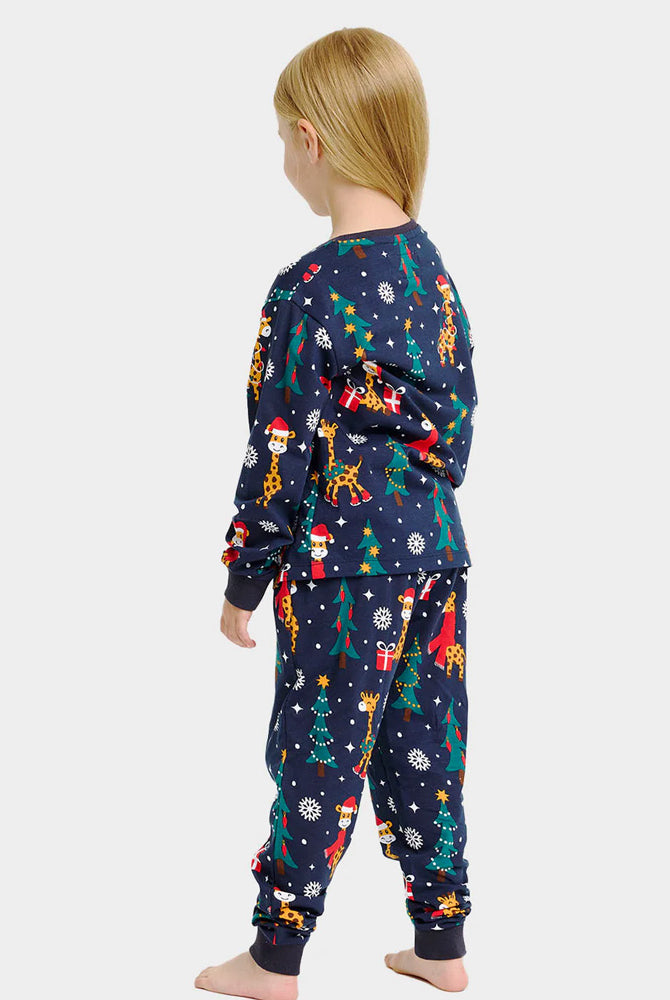 Pigiama Natalizio per Famiglia con Giraffe Bambini