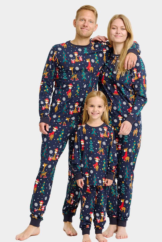 Pigiama Natalizio per Famiglia con Giraffe