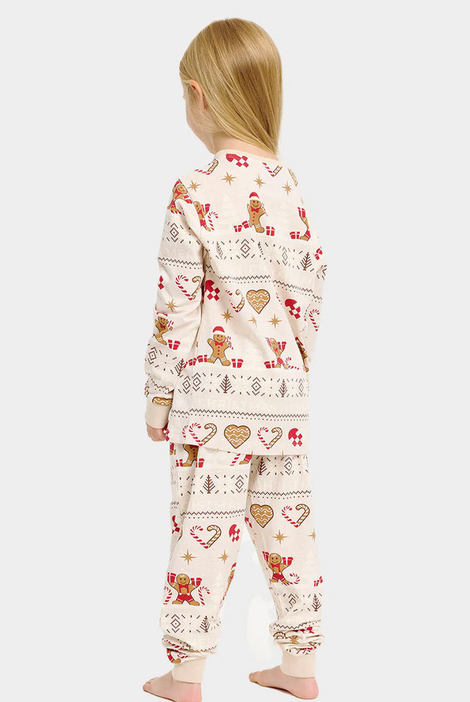 Pigiama Natalizio per Famiglia Beige con Gingercookies Bambini