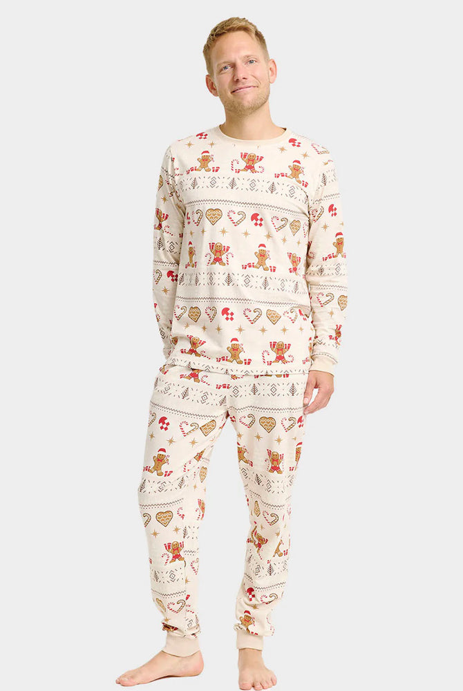 Pigiama Natalizio per Famiglia Beige con Gingercookies Uomo