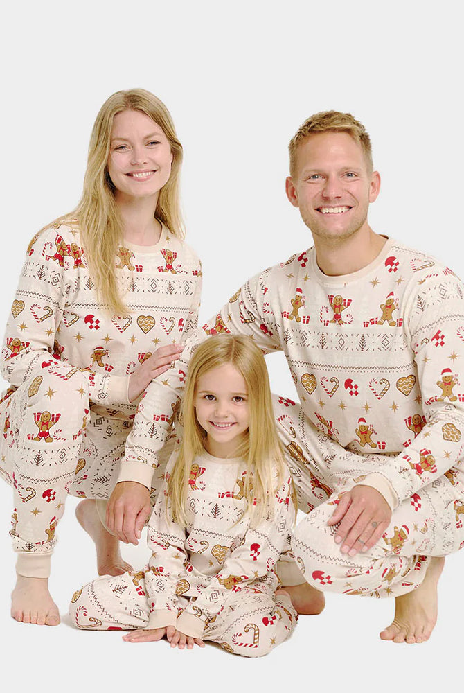 Pigiama Natalizio per Famiglia Beige con Gingercookies