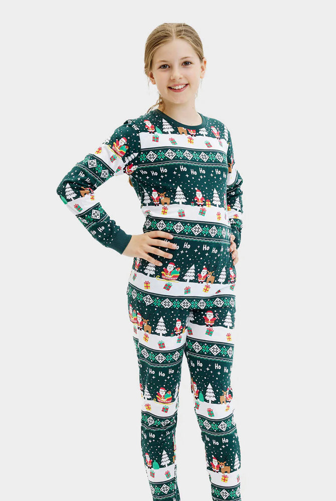 Pigiama Natalizio per Famiglia Green Jolly Christmas Cotone Biologico Bambini