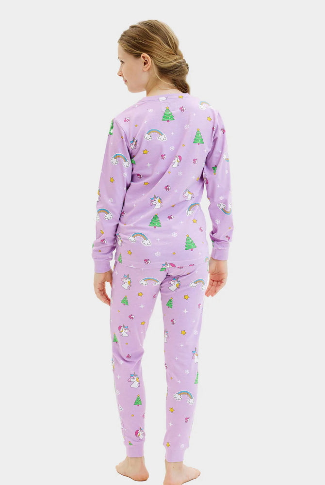 Pigiama Natalizio per Bambini Unicorni Cotone Biologico