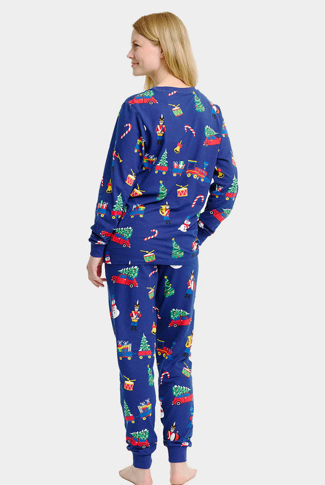 Pigiama Natalizio Unisex Adulti con Giocattoli di Natale Donna