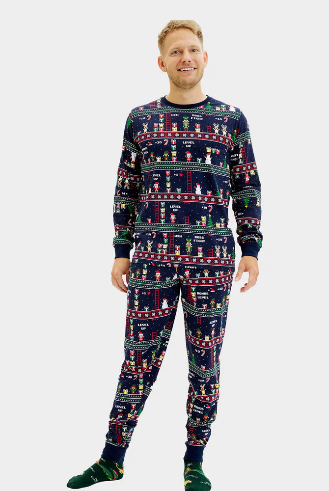 Pigiama Natalizio Unisex Adulti Vintage Gaming Cotone Biologico