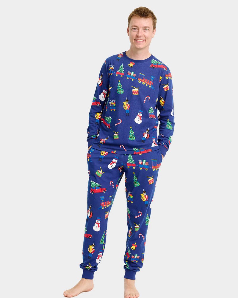 Pigiama Natalizio Unisex Uomo Adulti con Giocattoli di Natale
