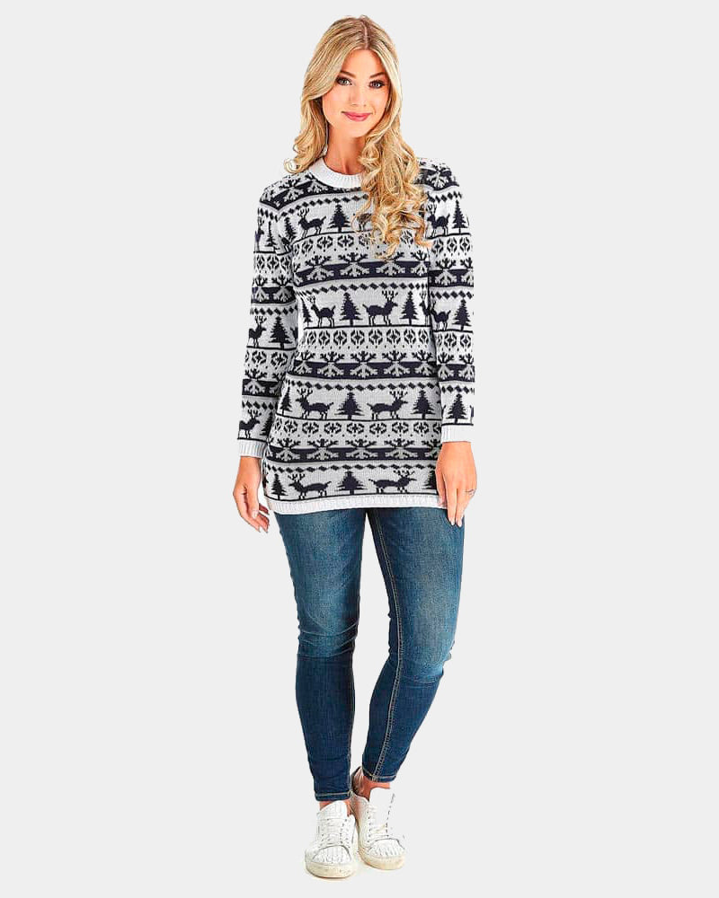 Vestito Natalizio Donna Renne, Alberi e Neve