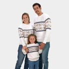 Maglione Natalizio per la Famiglia Bianco Elegante Alaska