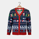 Cardigan Natalizio da Donna Blu e Rosso Renne e Babbo Natale