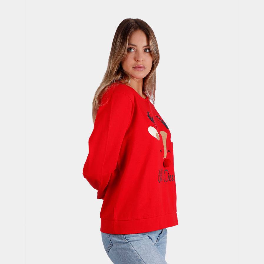 Oh Deer! Felpa di Natale da Donna 
