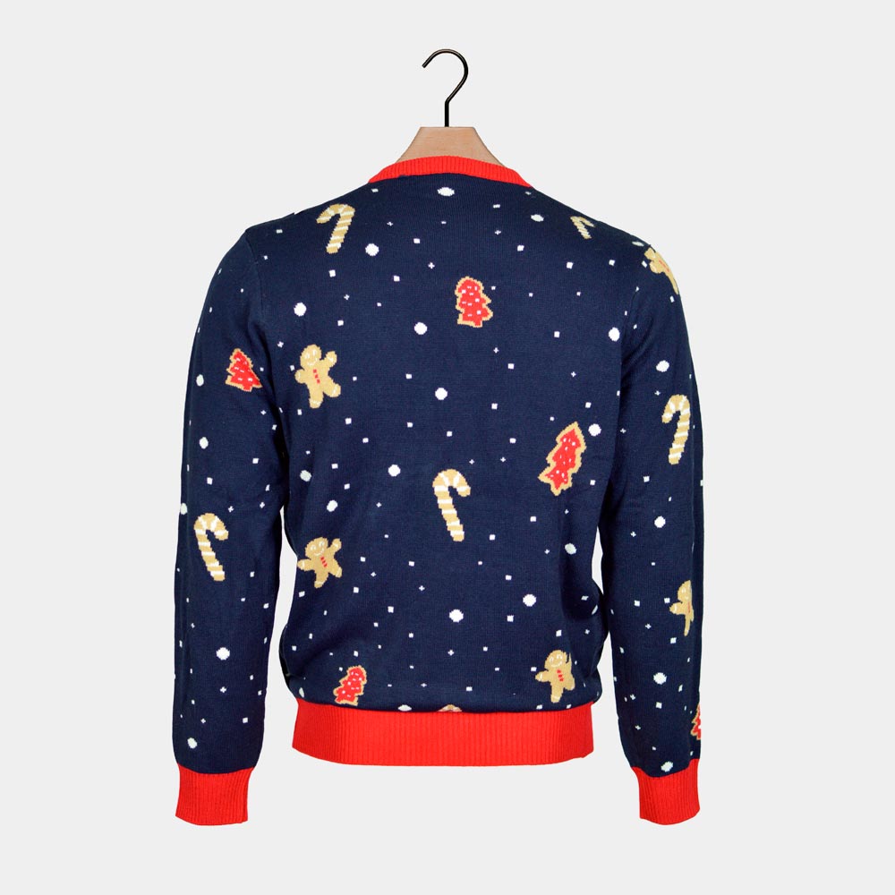 Ginger Cookie Maglione Natalizio con Luci LED Uomo Blu