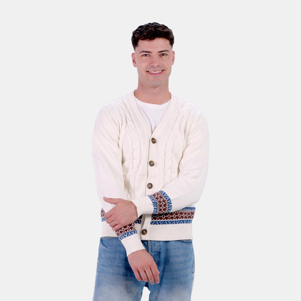 Maglione di coppia Cardigan in Cotone Biologico Renne Uomo
