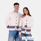 Maglione di coppia Uomo Cardigan in Cotone Biologico Renne
