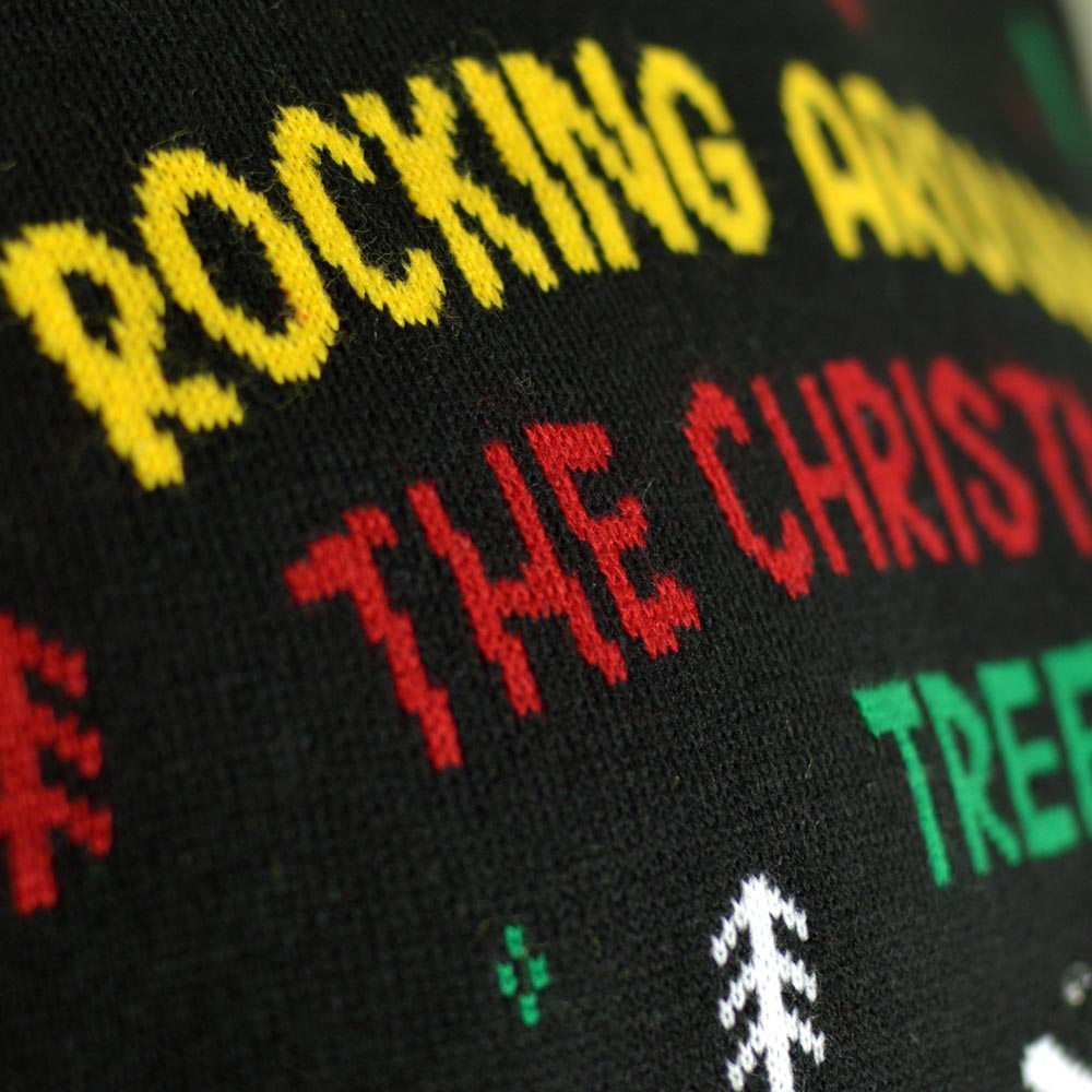 Maglione Natalizio Donna conLuci LED Babbo Natale Rocker