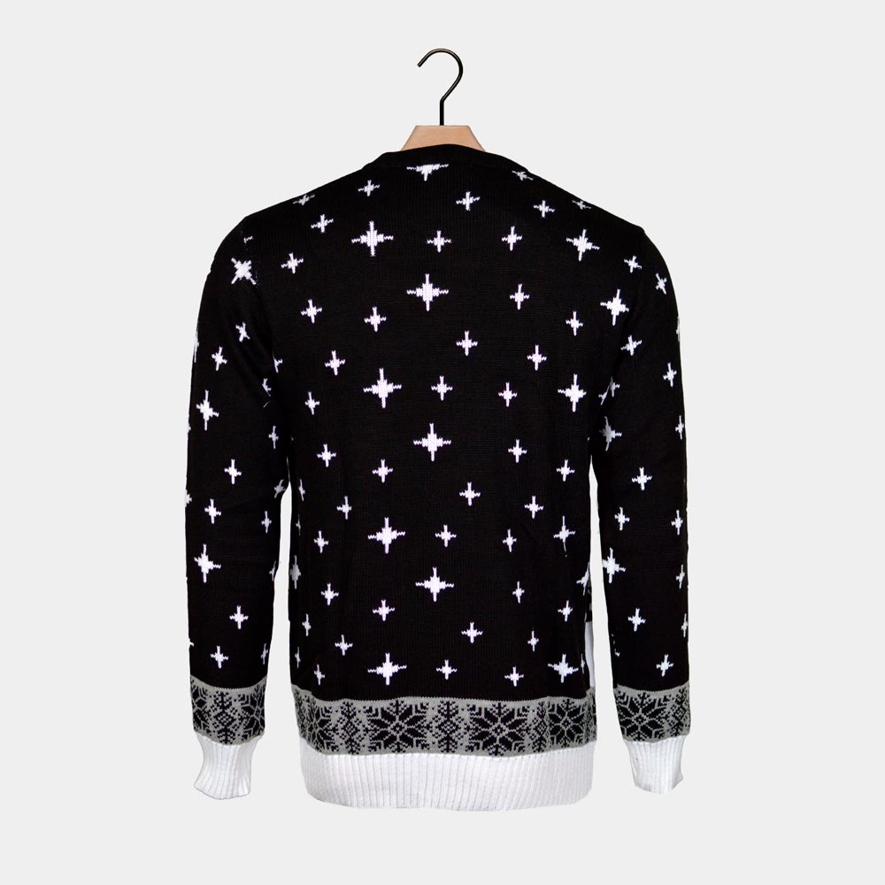 Maglione Natalizio Babbo Natale Bloccato nel Camino Nero
