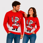 Maglione Natalizio con Babbo Natale e un Martini Coppia
